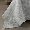 cKing Size 3-Piece Reversible Cotton Yarn Woven Coverlet Set in Grey Cream