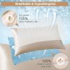 1PC Champagne Queen Size 20"x30" Lacette Silk Pillowcase for Hair and Skin, 22 Momme 6A Soft Silk Pillow Case with Hidden Zipper, Gift Box