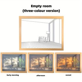 1pc 3D Papercut Night Light, Creative Light Painting Wall Hanging Decoration Table Lamp Trinket Led Small Night Light Birthday Gift (style: Empty House, size: Small Size)