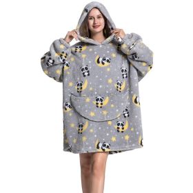 Adult Hooded Animal Nightgown Flannel Blanket Women Fleece Warm Pajamas Pullover Sweater Soft Comfortable Spring Autumn Winter (Color: 23, size: One Size)