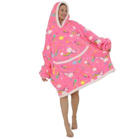 Adult Hooded Animal Fleece Warm Pajamas Flannel Blanket Nightgown Women Pullover Sweater Soft Comfortable Spring Autumn Winter (Color: 8, size: One Size)