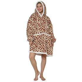 Adult Hooded Animal Fleece Warm Pajamas Flannel Blanket Nightgown Women Pullover Sweater Soft Comfortable Spring Autumn Winter (Color: 13, size: One Size)