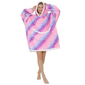 Adult Hooded Animal Fleece Warm Pajamas Flannel Blanket Nightgown Women Pullover Sweater Soft Comfortable Spring Autumn Winter (Color: 5, size: One Size)