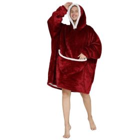 Adult Hooded Animal Fleece Warm Pajamas Flannel Blanket Nightgown Women Pullover Sweater Soft Comfortable Spring Autumn Winter (Color: 1, size: One Size)