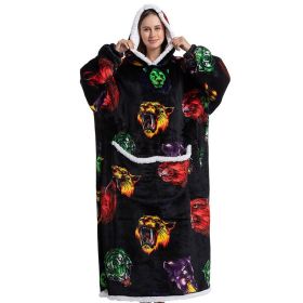 Adult Thick Hooded Animal Nightgown Women Flannel Pajama Fleece Warm Blanket Cute Pullover Soft Comfortable Spring Autumn Winter (Color: 12, size: One Size)
