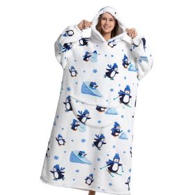 Adult Thick Hooded Animal Nightgown Women Flannel Pajama Fleece Warm Blanket Cute Pullover Soft Comfortable Spring Autumn Winter (Color: 9, size: One Size)