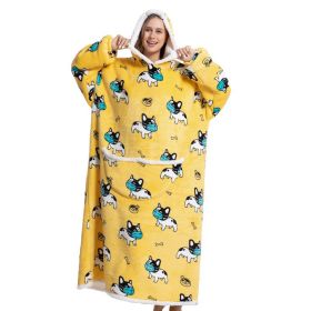 Adult Thick Hooded Animal Nightgown Women Flannel Pajama Fleece Warm Blanket Cute Pullover Soft Comfortable Spring Autumn Winter (Color: 7, size: One Size)