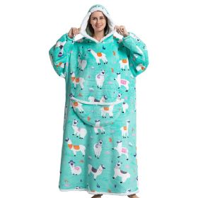 Adult Thick Hooded Animal Nightgown Women Flannel Pajama Fleece Warm Blanket Cute Pullover Soft Comfortable Spring Autumn Winter (Color: 14, size: One Size)