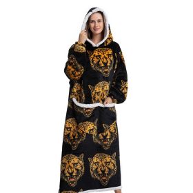 Adult Thick Hooded Animal Nightgown Women Flannel Pajama Fleece Warm Blanket Cute Pullover Soft Comfortable Spring Autumn Winter (Color: 2, size: One Size)