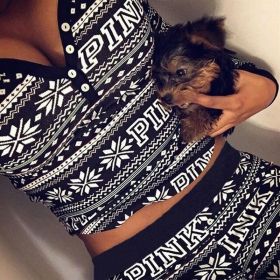 Pajama Set Christmas Family Matching Xmas Pajamas Women Sleepwear Nightwear Outfit (Color: White, size: M)