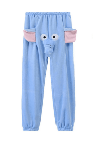 Funny Elephant Pants Womens Mens Lounge Pants Home Plush Couple Pajama Pants Gift For Boyfriend (Color: Blue, size: XL)