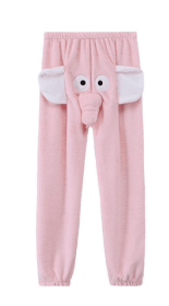Funny Elephant Pants Womens Mens Lounge Pants Home Plush Couple Pajama Pants Gift For Boyfriend (Color: PINK, size: XL)