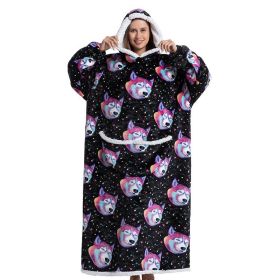 Adult Thick Hooded Animal Nightgown Women Flannel Pajama Fleece Warm Blanket Cute Pullover Soft Comfortable Spring Autumn Winter (Color: 4, size: One Size)