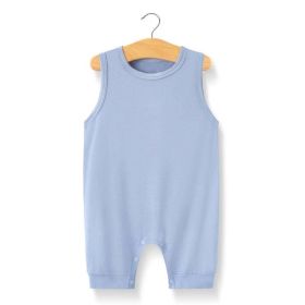 Baby Solid Color Sleeveless Snap Cotton Jumpsuit Pajamas (Size/Age: 73 (6-9M), Color: Blue)